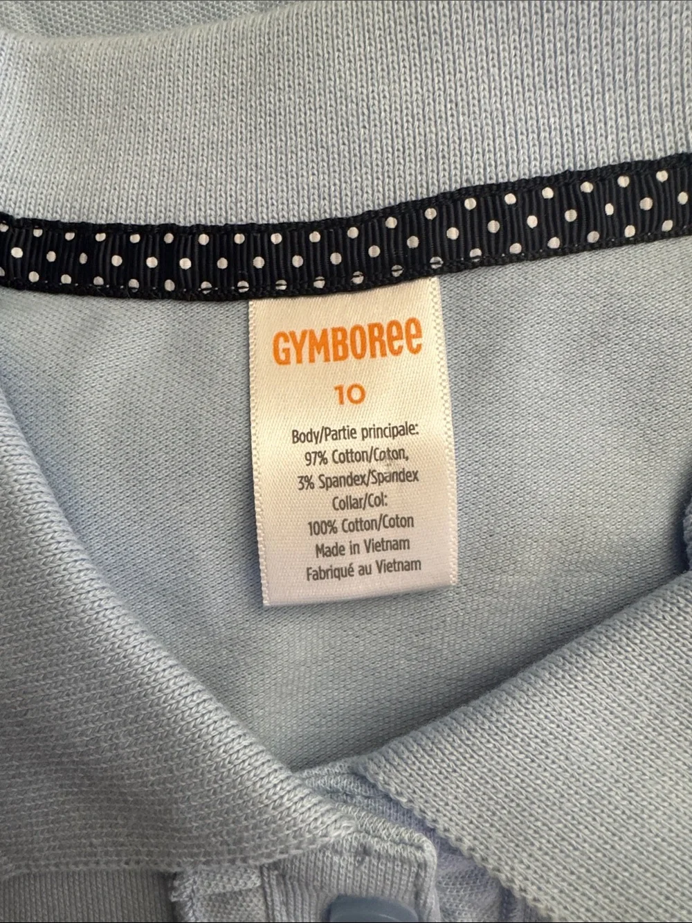 Gymboree Girls Ruffle Polo Uniform Light Blue Long Sleeve Top Size 10